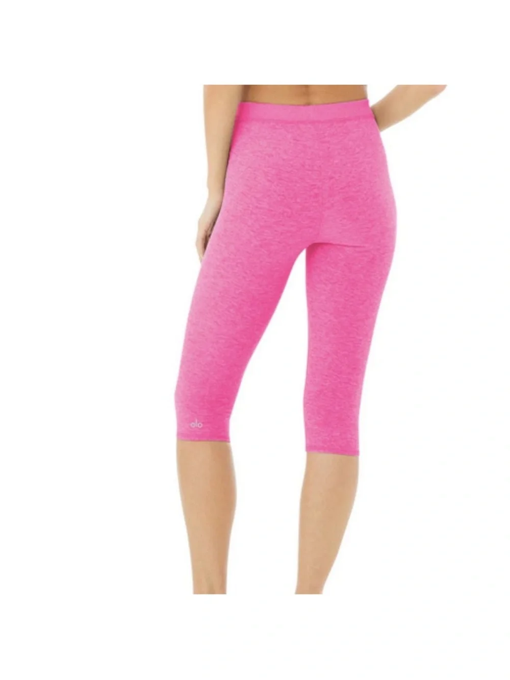 LIKE NEW ALO Yoga ALOSOFT Capri Leggings Neon Heathered Pink